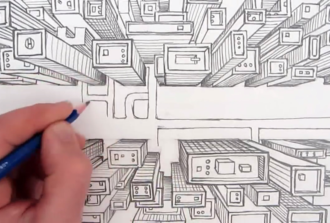 birds eye view drawing of buildings - todaystechnologyineducation