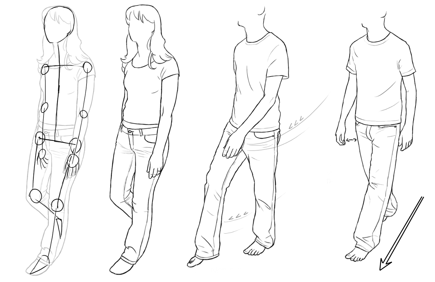 Drawing Characters Walking